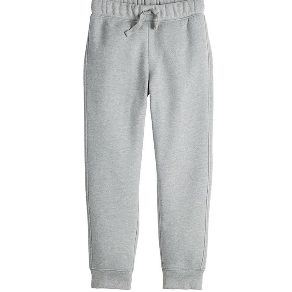 Boys Fleece Jogger Pants NWT Gray Reinforced Knee Boys Size 5